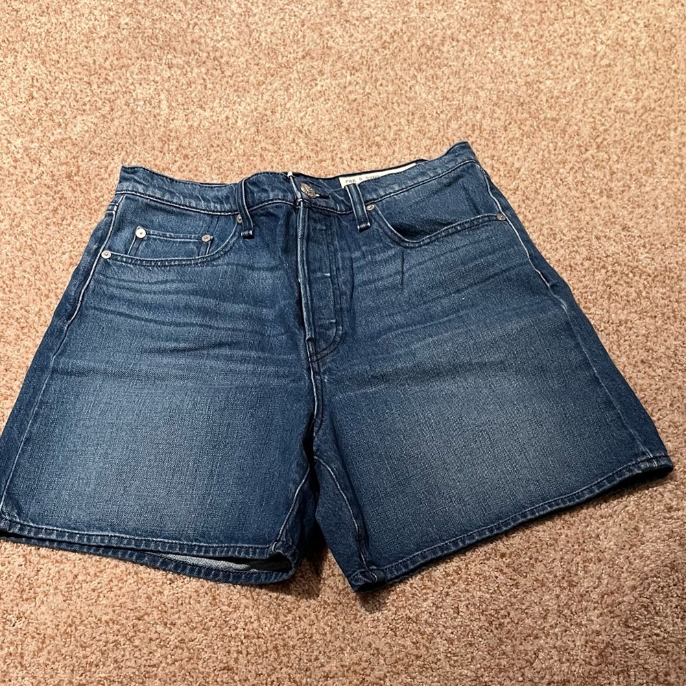 Rag & Bone Blue Jean Shorts Distressed Casual
